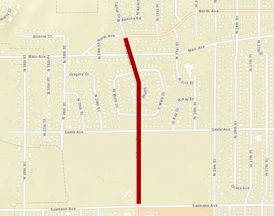 north taylor drive lane closures