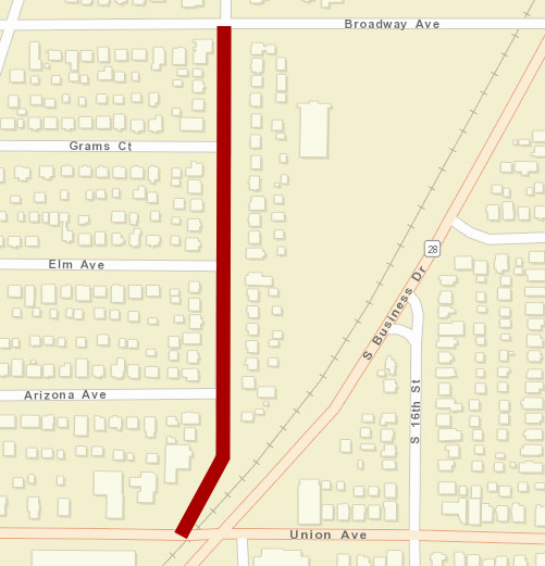 South 17th Street, Broadway Avenue, Union Avenue, closure