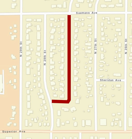 north 27th place road closure