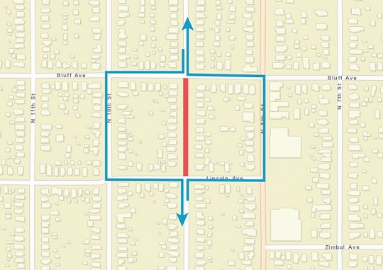 Road closure map n 9th street