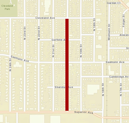 north 20th street road closure