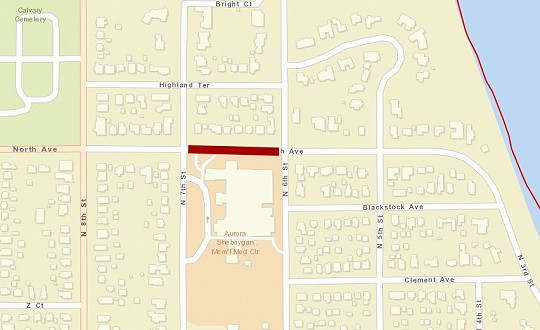 map, road closure, north ave