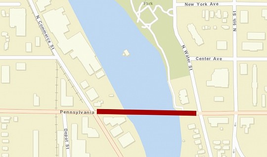 pennsylvania avenue bridge closure map