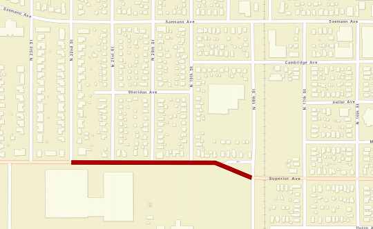 road closure map superior avenue