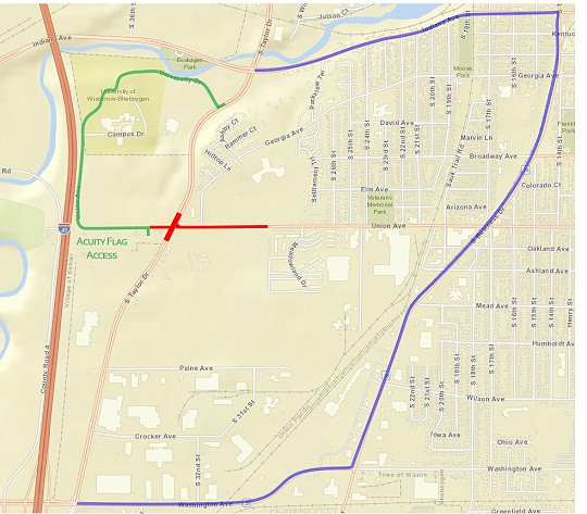 map, closure, taylor dr, union ave